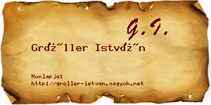 Gröller István névjegykártya