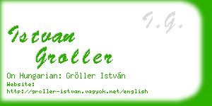 istvan groller business card