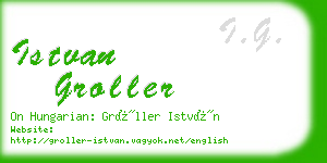 istvan groller business card